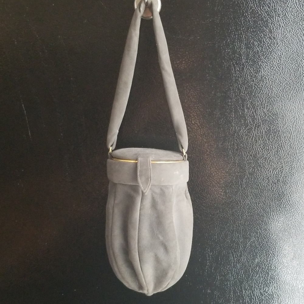 Antique french 1920's suede and silk purse